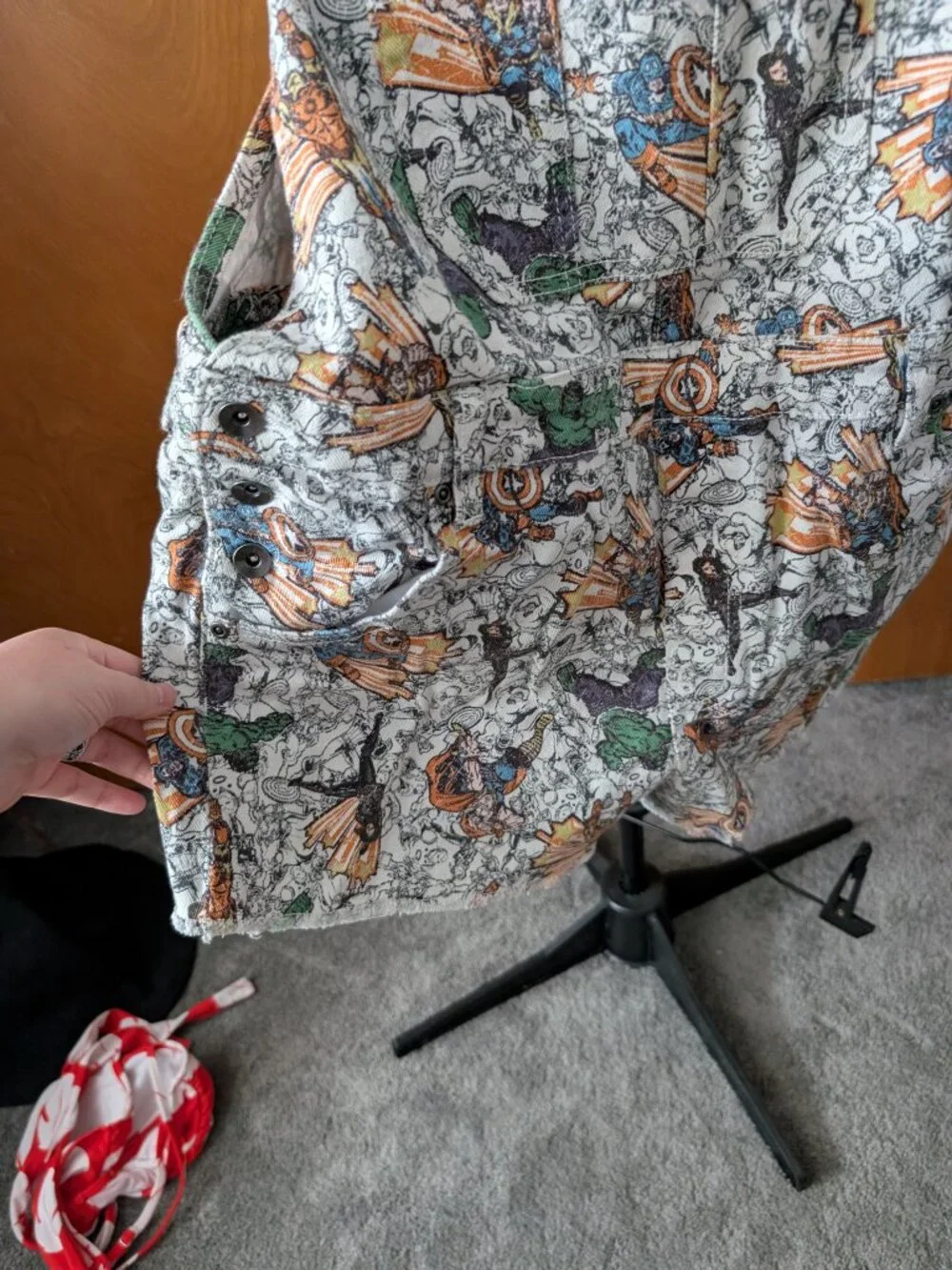 Marvel Denim Overall Shorts